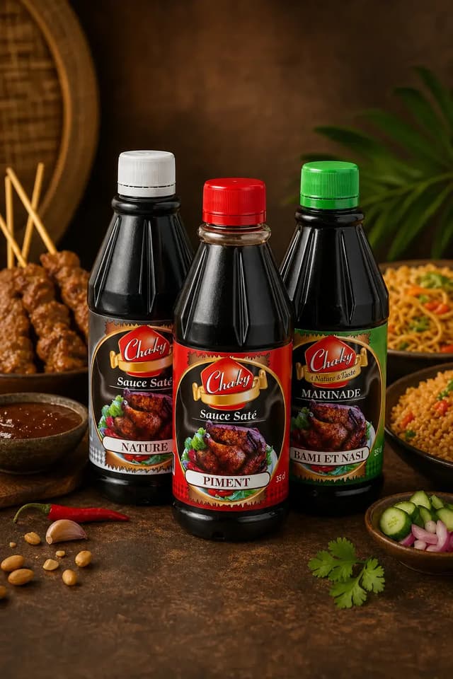 Chaky — Sauces saté et bami/nasi du Suriname
