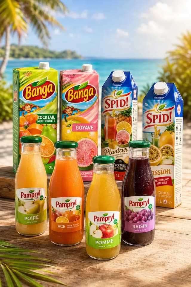 Jus et sodas tropicaux Banga et Spid distribués par Chandra grossiste en Île-de-France