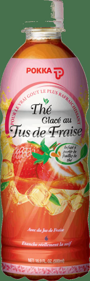 Thé glacé fraise POKKA 50cl — grossiste Chandra