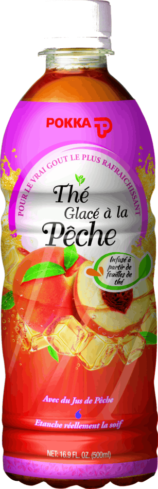 Thé glacé pêche POKKA 50cl — grossiste Chandra